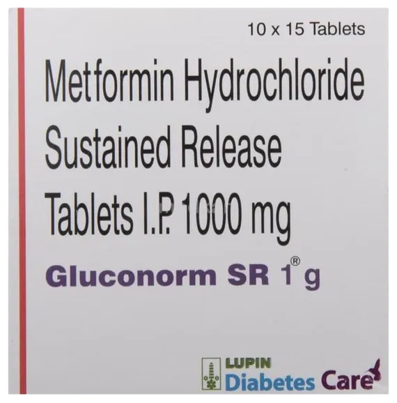 gluconorm sr 1000mg tablet 15's
